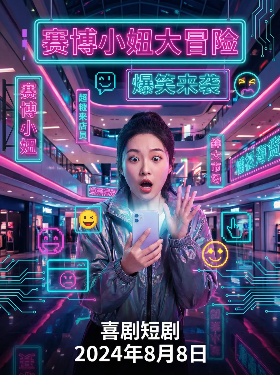 紧缚调教大学班主任 搞笑喜剧短剧 - 赛博小妞大冒险海报